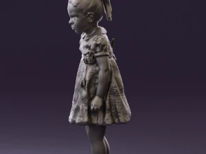 little girl in white dress 0435 3D Model