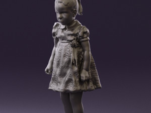 little girl in white dress 0435 Modelo 3D
