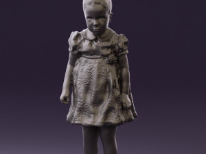 little girl in white dress 0435 Modelo 3D