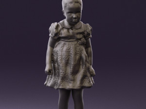 little girl in white dress 0435 Modelo 3D