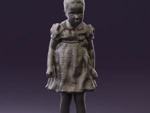 little girl in white dress 0435 3D Model