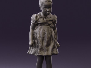 little girl in white dress 0435 Modelo 3D