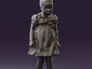 little girl in white dress 0435 3D Model