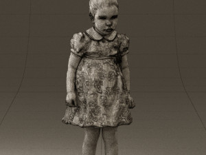 little girl in white dress 0435 Modelo 3D