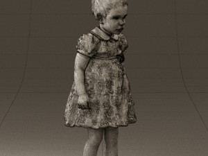 little girl in white dress 0435 Modelo 3D