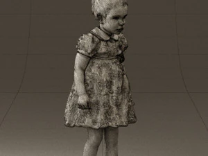 little girl in white dress 0435 3D Model