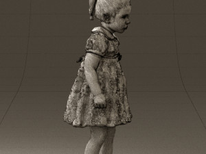 little girl in white dress 0435 Modelo 3D