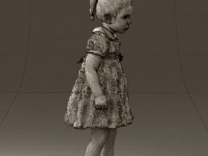 little girl in white dress 0435 3D Model