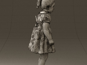 little girl in white dress 0435 Modelo 3D