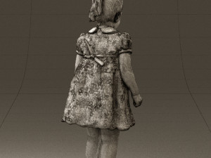 little girl in white dress 0435 Modelo 3D