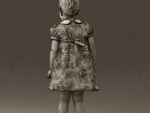 little girl in white dress 0435 Modelo 3D