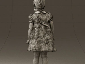 little girl in white dress 0435 3D Model
