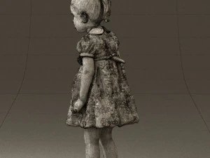 little girl in white dress 0435 3D Model