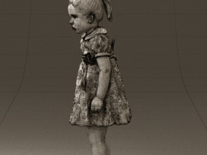 little girl in white dress 0435 Modelo 3D
