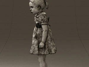 little girl in white dress 0435 3D Model