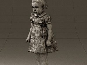 little girl in white dress 0435 Modelo 3D