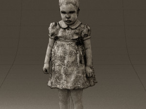 little girl in white dress 0435 Modelo 3D