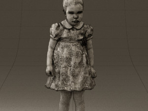 little girl in white dress 0435 Modelo 3D