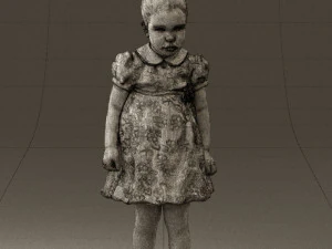 little girl in white dress 0435 3D Model