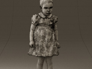 little girl in white dress 0435 Modelo 3D