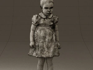 little girl in white dress 0435 3D Model