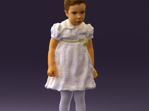 little girl in white dress 0435 3d print ready Modelo de Impressão 3D