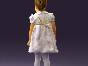 little girl in white dress 0435 3d print ready 3D-printmodel