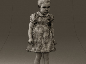 little girl in white dress 0435 3d print ready 3D-printmodel