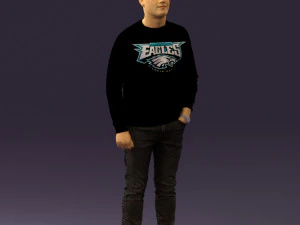 man in black jersey eagles 0553 3D Model
