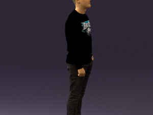man in black jersey eagles 0553 Model 3D