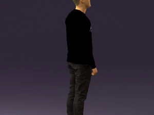 man in black jersey eagles 0553 3D Model
