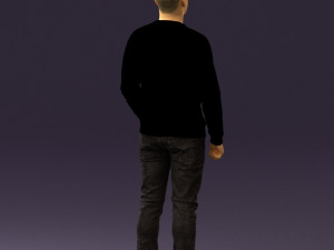 man in black jersey eagles 0553 Model 3D