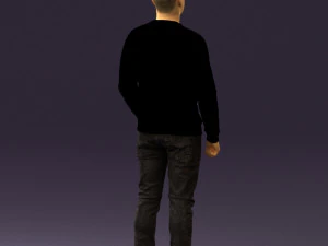 man in black jersey eagles 0553 3D Model