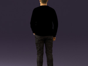 man in black jersey eagles 0553 Model 3D