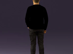 man in black jersey eagles 0553 3D Model