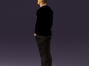 man in black jersey eagles 0553 Model 3D