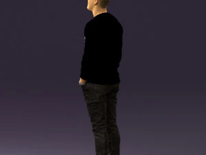 man in black jersey eagles 0553 3D Model