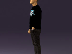 man in black jersey eagles 0553 3D Model