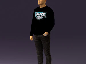 man in black jersey eagles 0553 3D Model