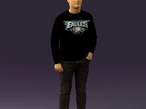 man in black jersey eagles 0553 3D Model