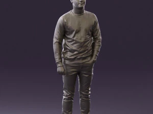 man in black jersey eagles 0553 3D Model