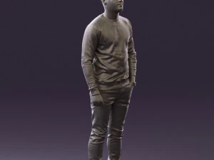 man in black jersey eagles 0553 3D Model