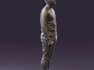 man in black jersey eagles 0553 3D Model