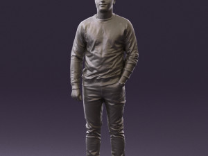 man in black jersey eagles 0553 Model 3D