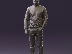 man in black jersey eagles 0553 3D Model