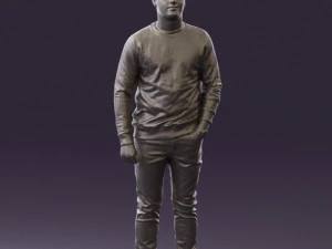 man in black jersey eagles 0553 3D Model