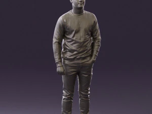 man in black jersey eagles 0553 3D Model