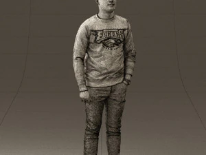 man in black jersey eagles 0553 3D Model