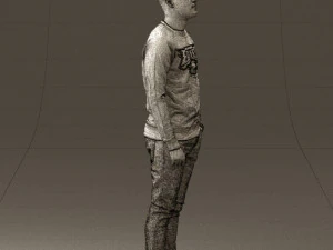 man in black jersey eagles 0553 3D Model