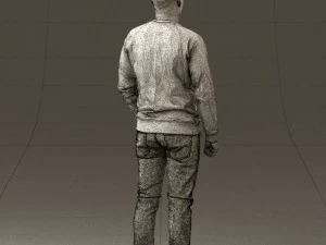man in black jersey eagles 0553 3D Model